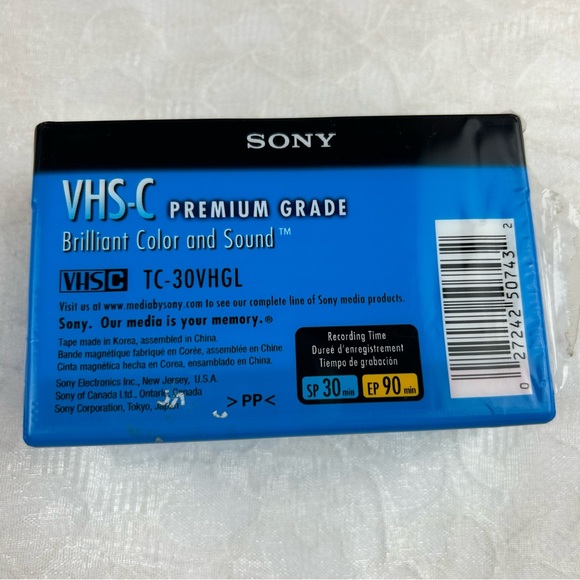 NEW - Sony VHS-C Tape Premium 30min SP 90 min EP - Picture 5 of 7